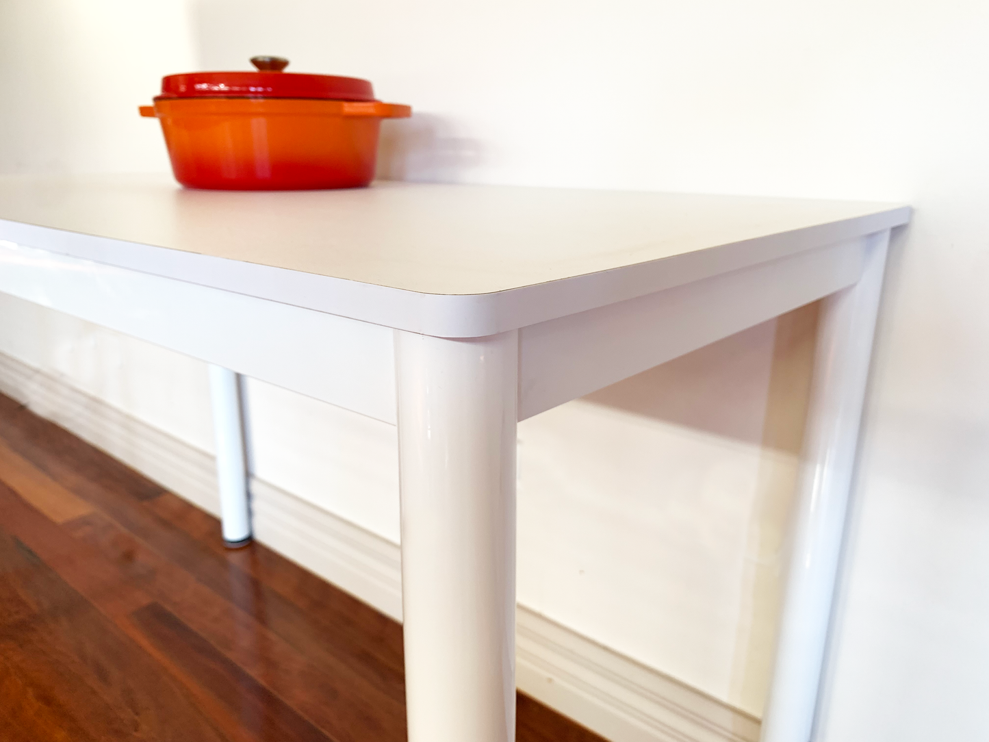 White Desk Study Gaming Office Computer Dining Table 100cm and 120cm Metal Frame