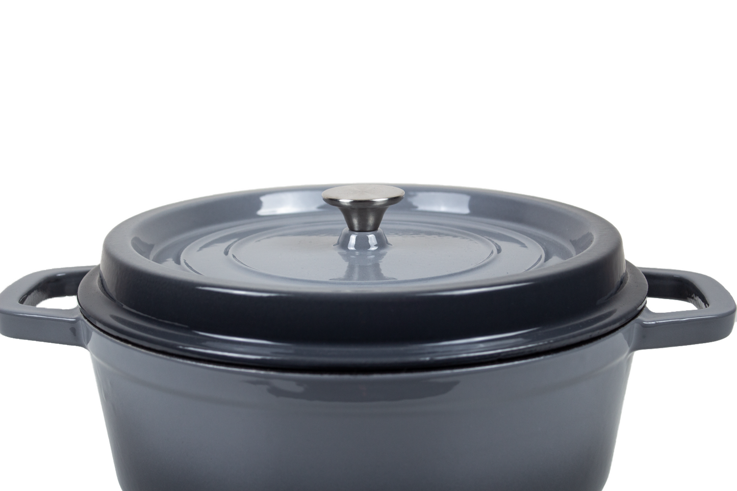 Cast Iron Casserole 4 Layered Premium Enameled Pot Dutch Oven 26cm (Grey)