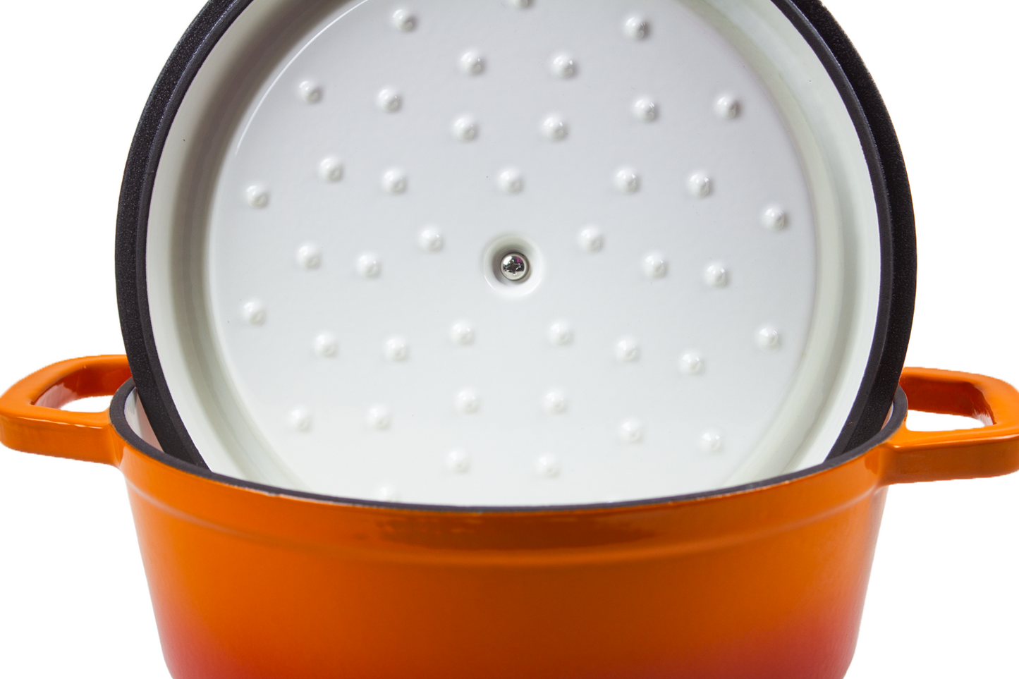 Cast Iron Casserole 4 Layered Premium Enameled Pot Dutch Oven 26cm (Orange)