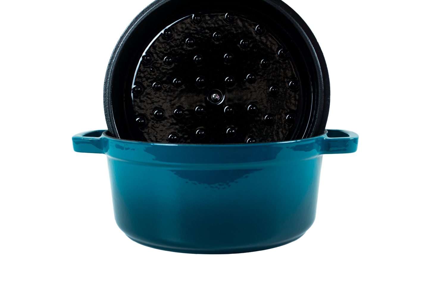 Enameled Cast Iron Pot Premium 4-Layer Coating Casserole 24cm (Prussian Blue)
